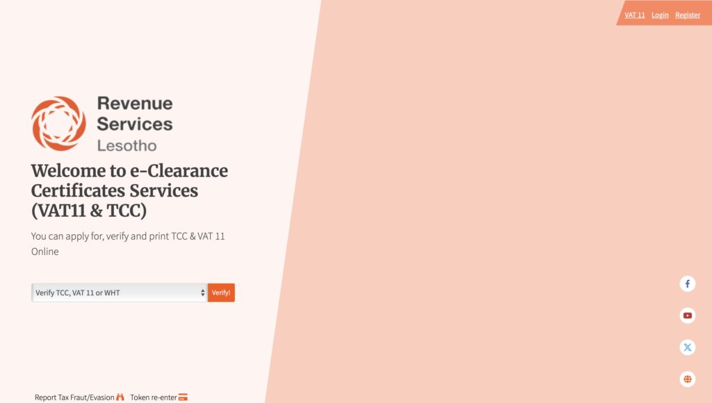 RSL Tax Clearance Certificate page